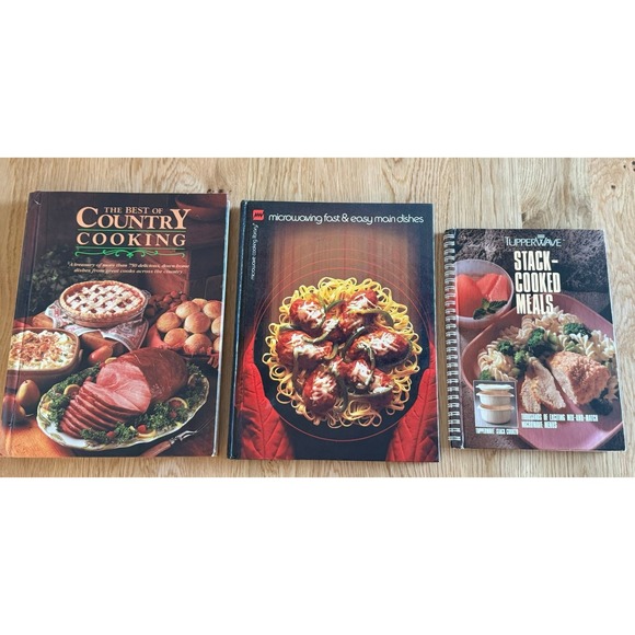 Tupperware Stack Cooked Meals Cookbook Bundle Lot Country Easy Main Dishes - Picture 1 of 11